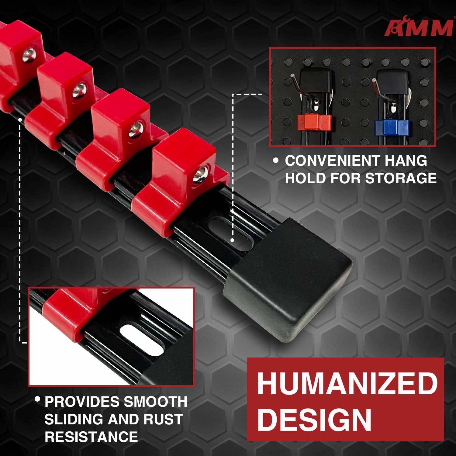AMM removable-end-cap-design enables quick customization and cleanup.