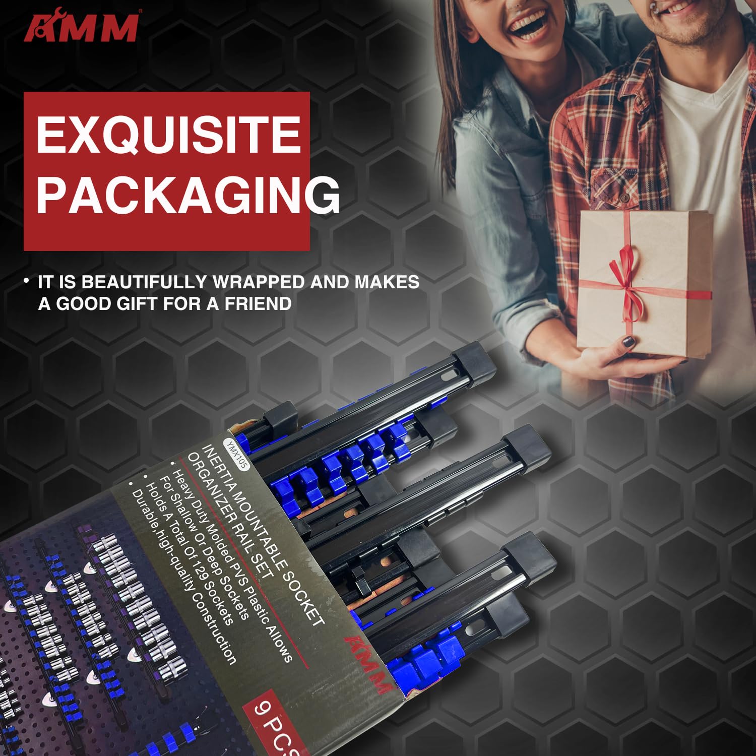 AMM socket organizer wall-mount option frees bench space and improves workflow