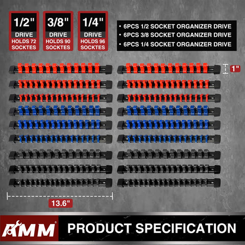 AMM socket rail black for rugged organization in busy spaces.