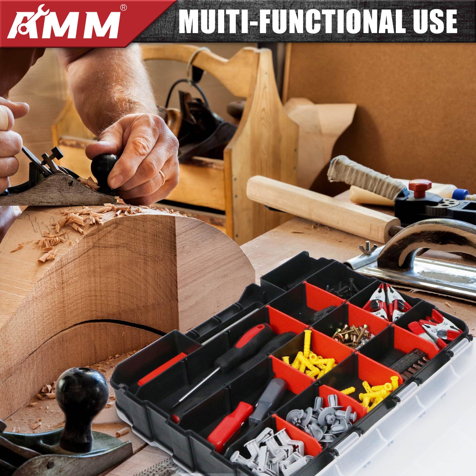 AMM Tool Box four locking latches protect contents during transport