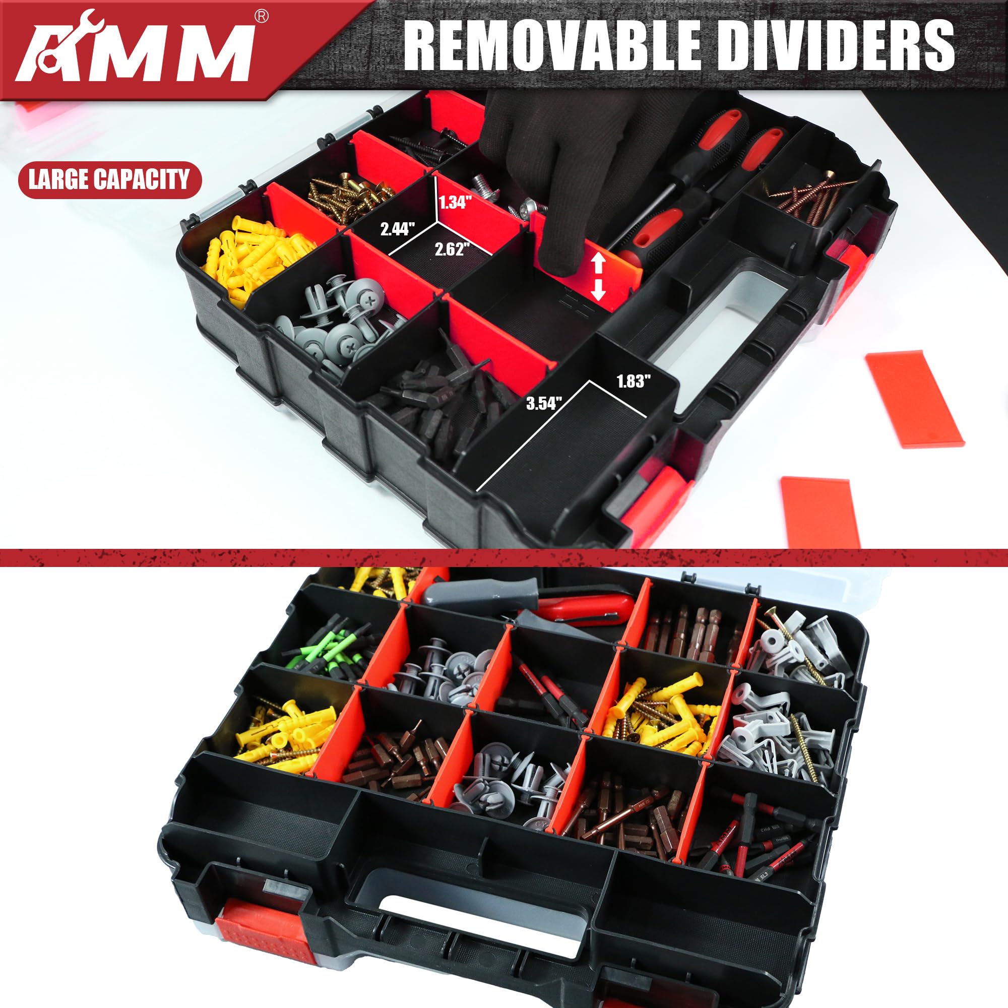 AMM Tool Box removable dividers allow tailored storage layouts