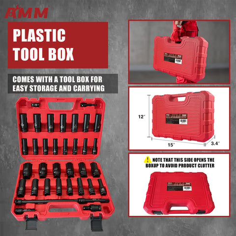 AMM compact toolbox stores all 35 pieces neatly