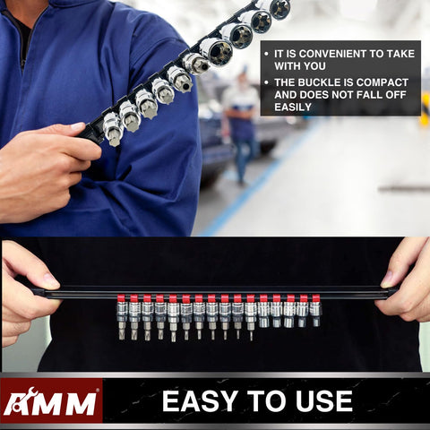 AMM wall-mountable socket rail supports vertical or horizontal installation.