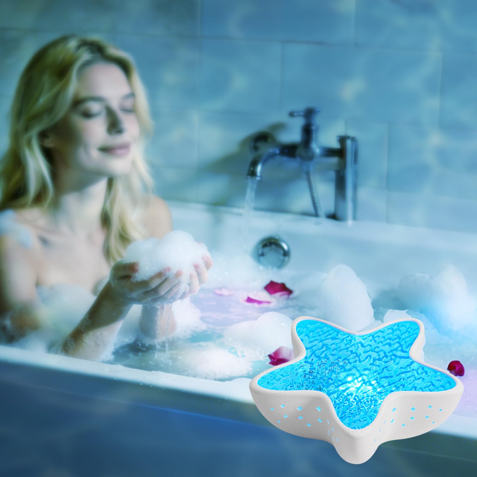 AmmToo Northern Lights Projector ocean waves light evokes soothing mood for relaxation.