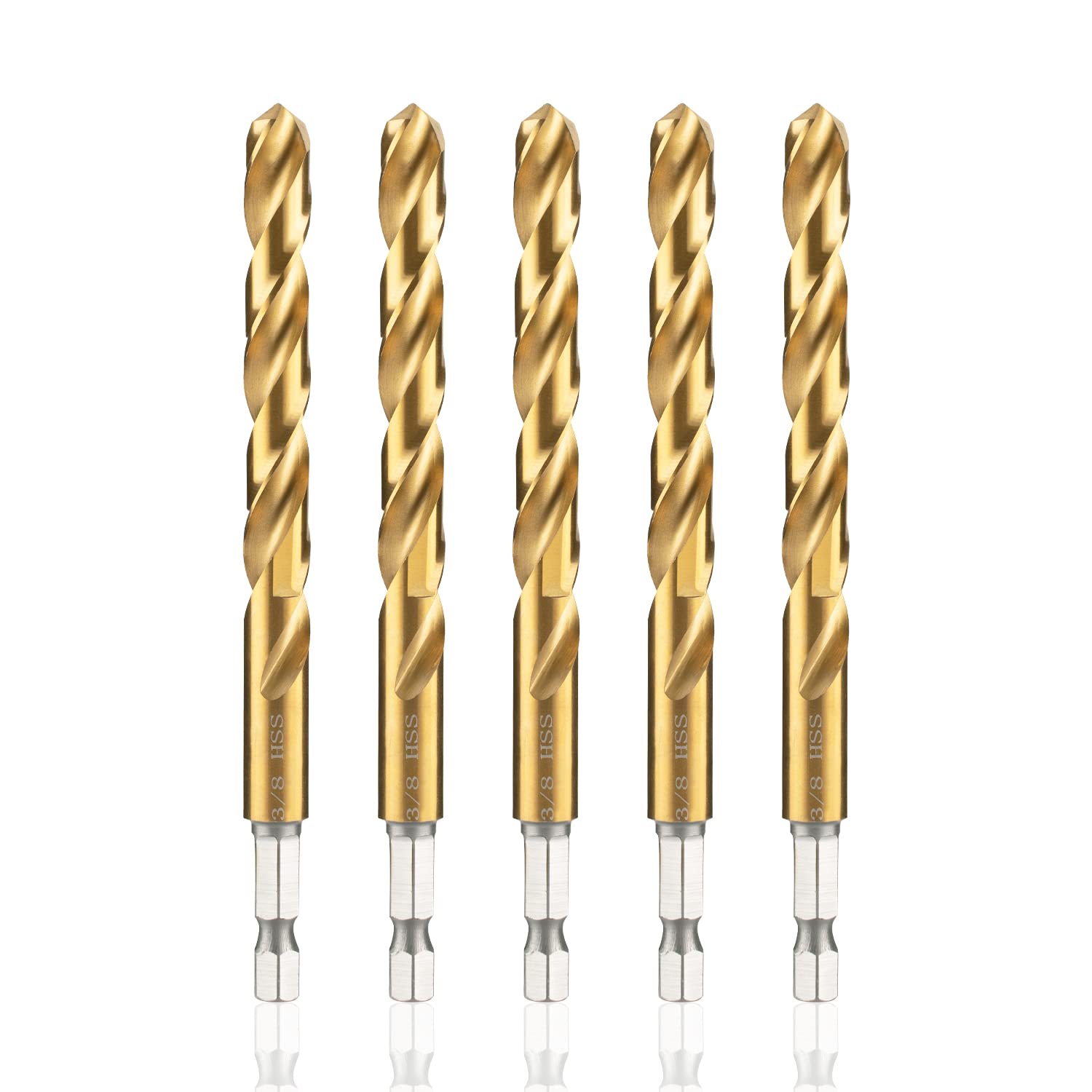 Amoolo 38 impact drill bit set in a plastic case, easy to organize and carry.
