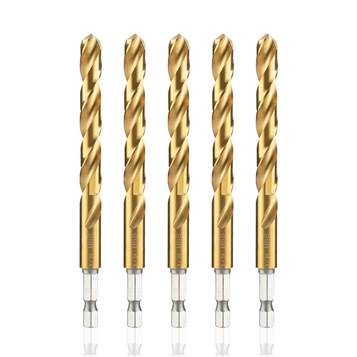 Amoolo 38 impact drill bit set in a plastic case, easy to organize and carry.
