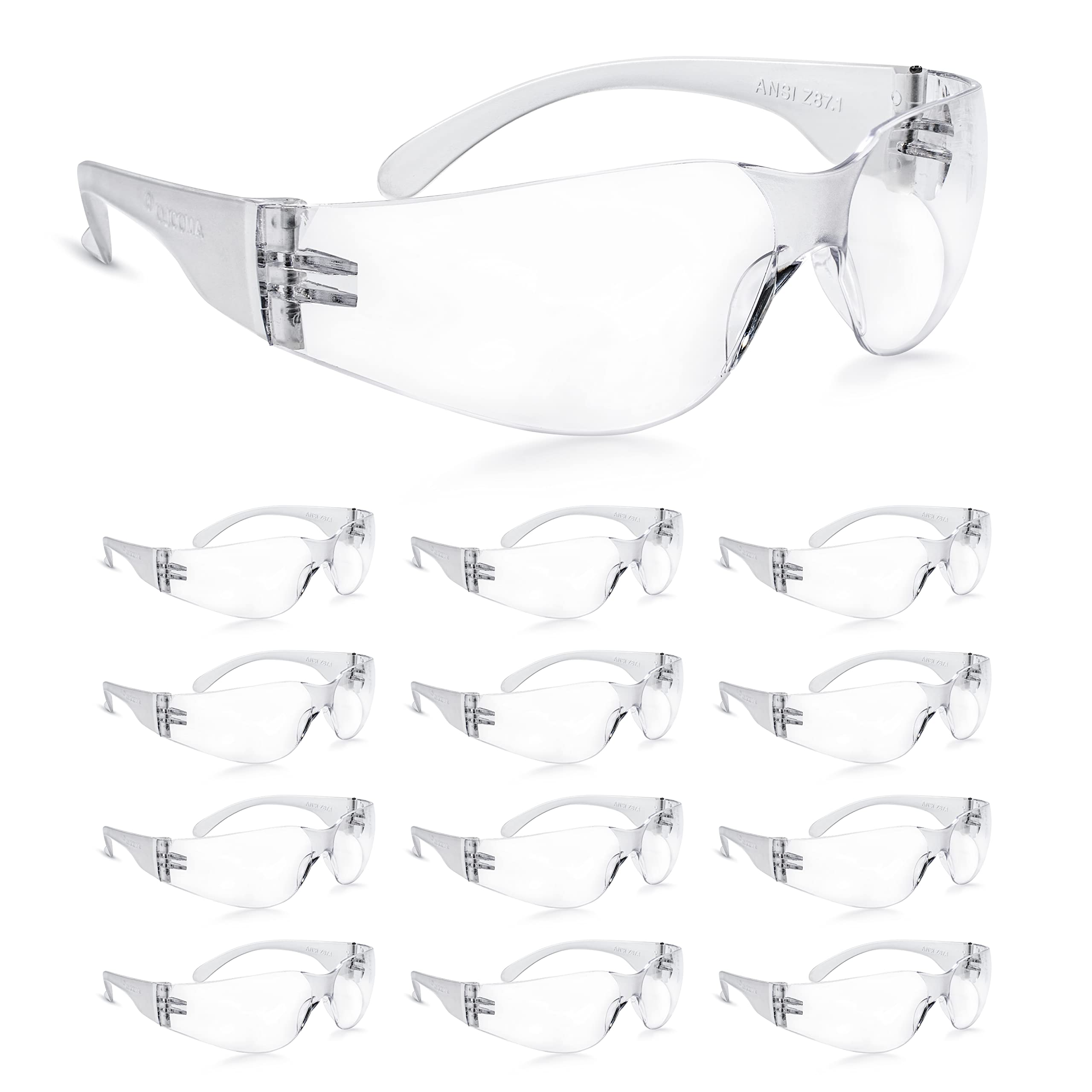 Amoolo Clear Safety Glasses 24-pack provide durable protection for work and DIY projects.
