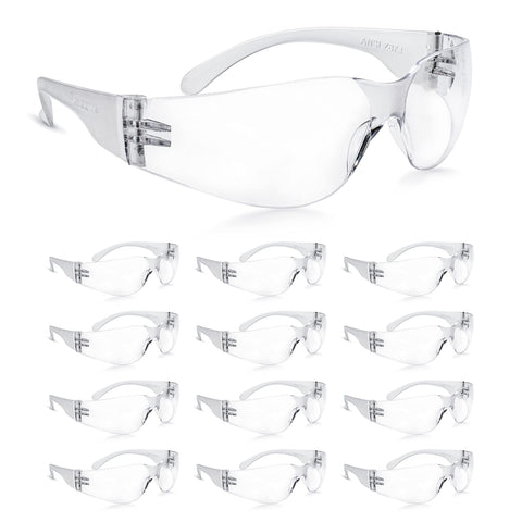 Amoolo Clear Safety Glasses 24-pack provide durable protection for work and DIY projects.