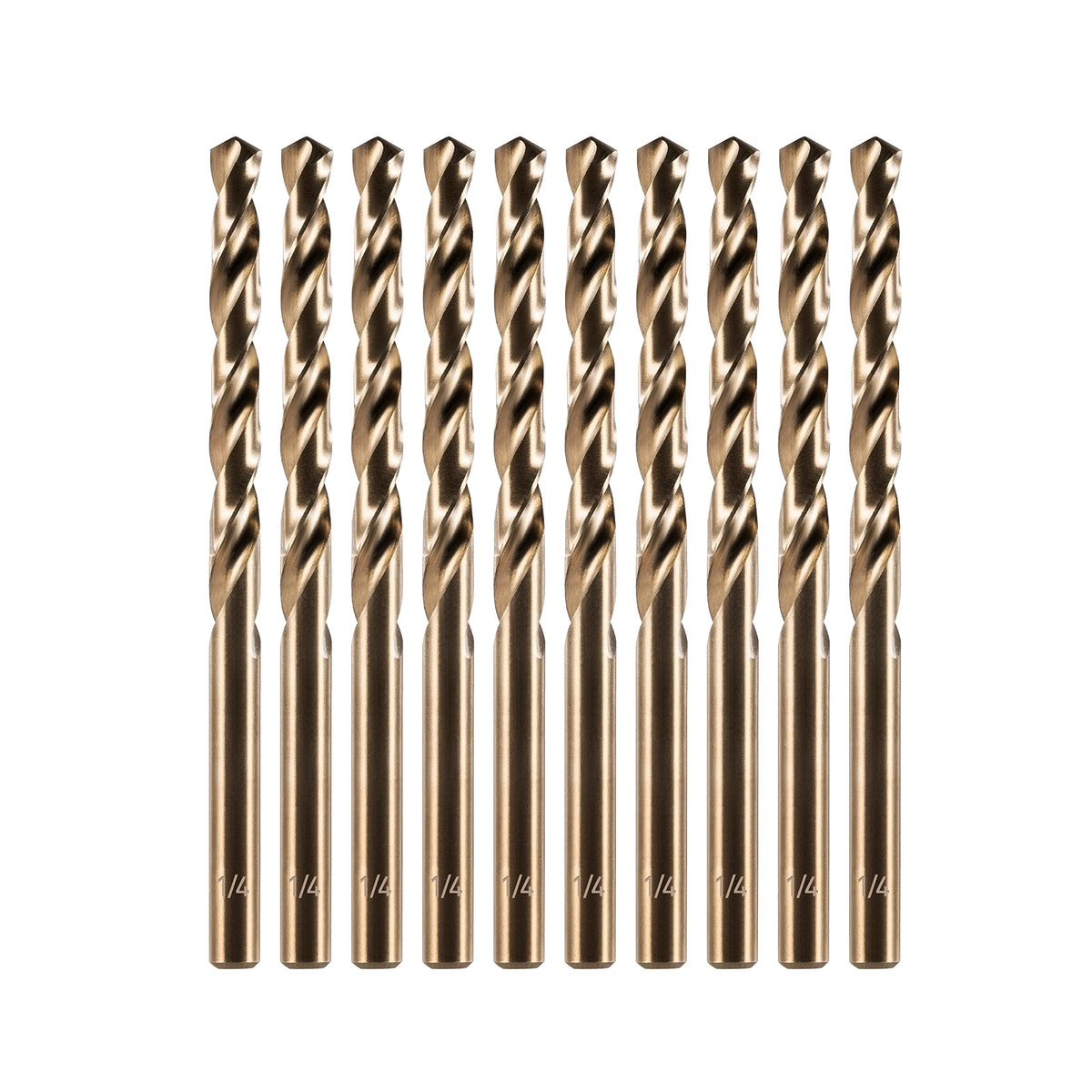 Amoolo cobalt drill bit 1/4 inch set box showing complete kit for versatile metal drilling.
