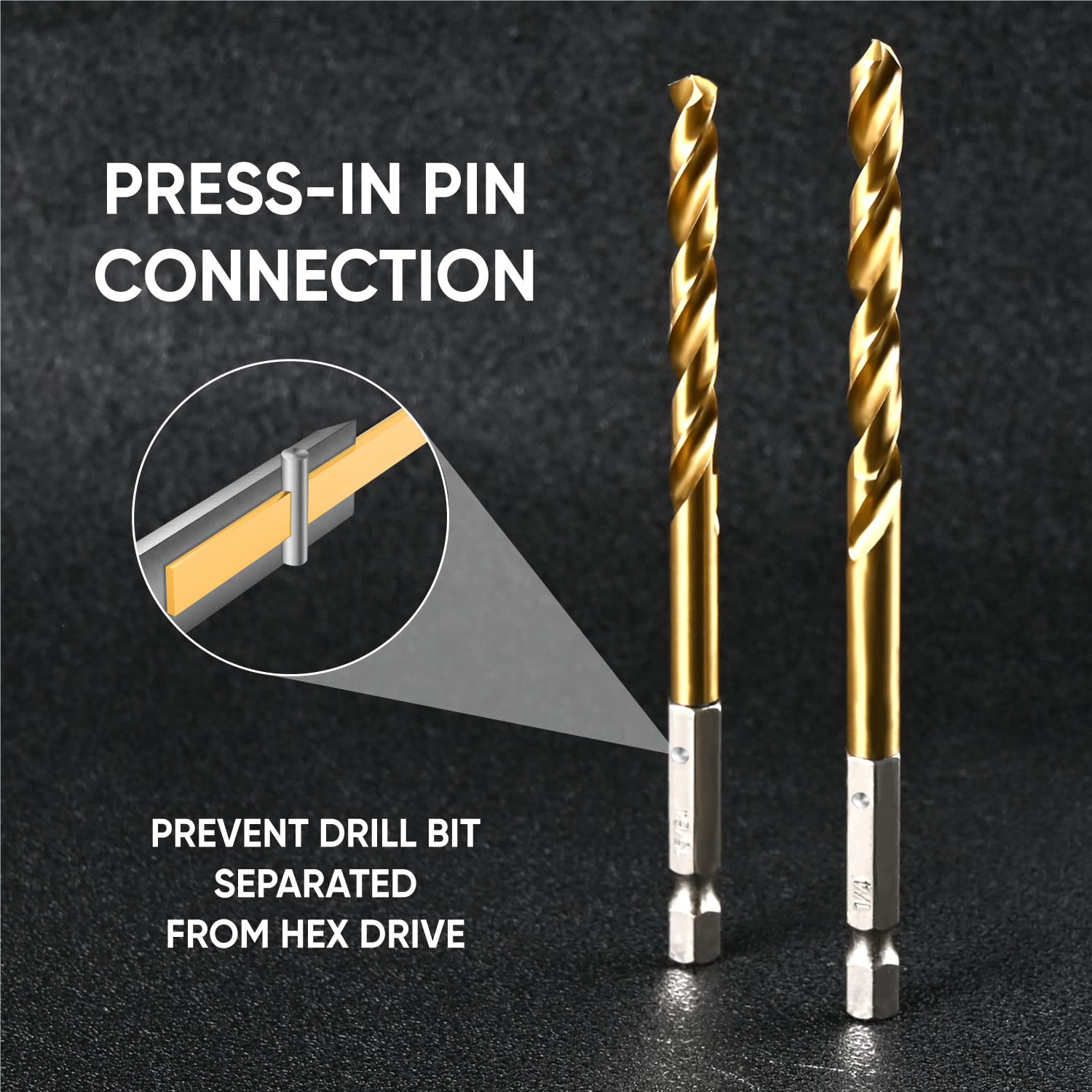 amoolo titanium HSS drill bit with spiral flute for efficient metal drilling