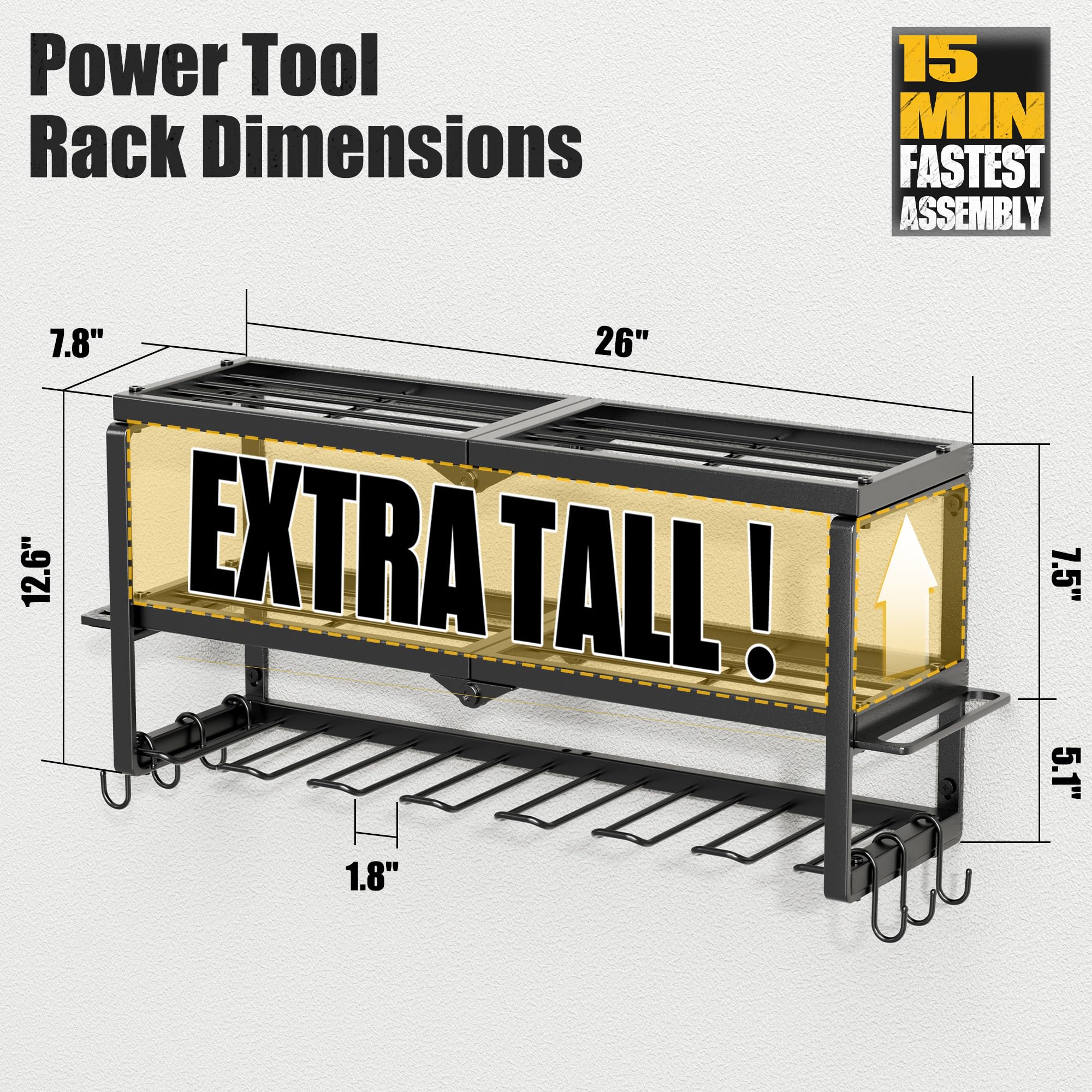 Amoowis bottom shelf designed for high-capacity batteries within easy reach.