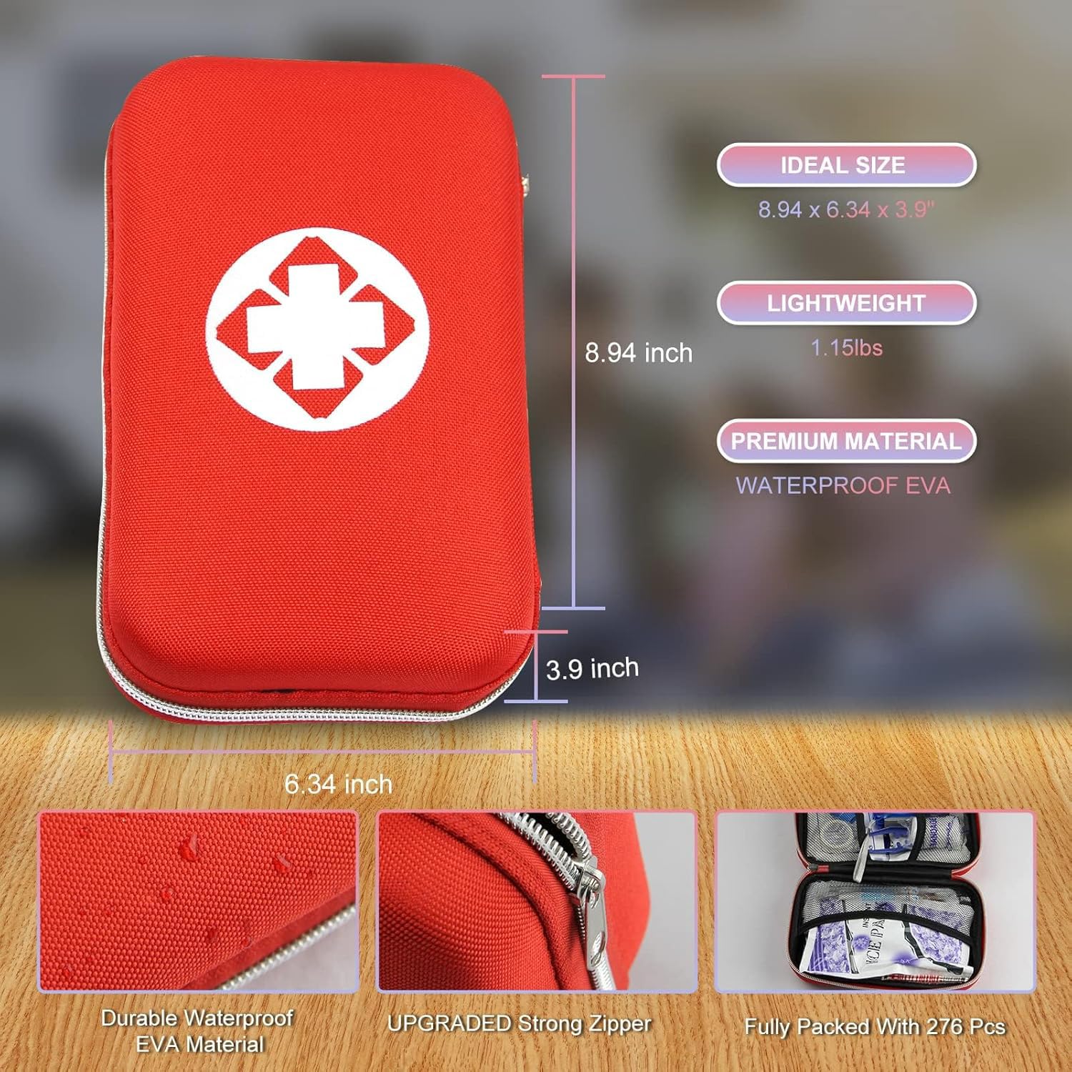 AMORNING emergency care items including scissors and tweezers for quick prep.