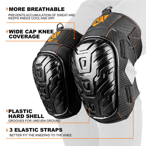 AMPAS knee pads with high-density foam cushion support knees on hard floors