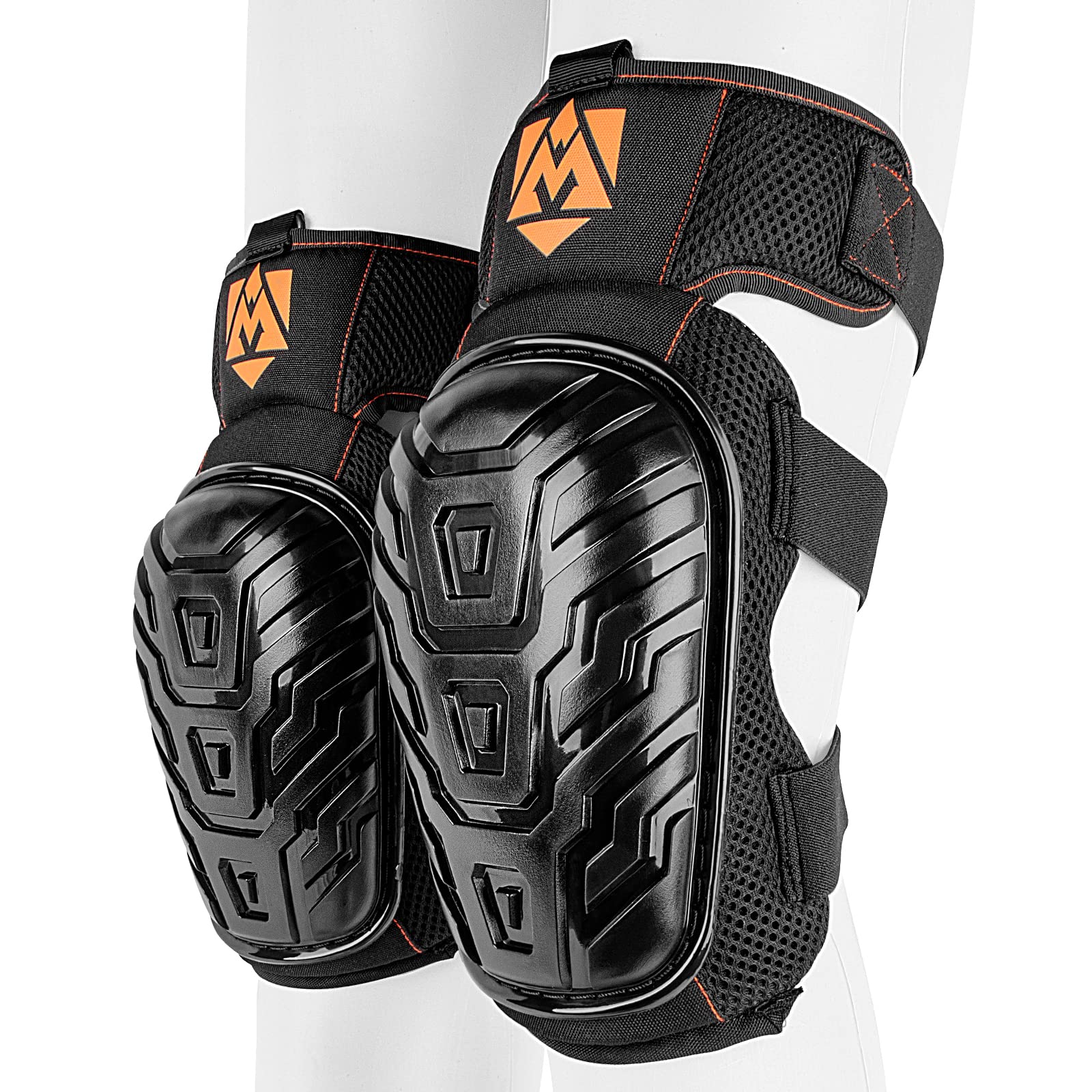 AMPAS knee pads outer cap protecting knees on rocky surfaces during work