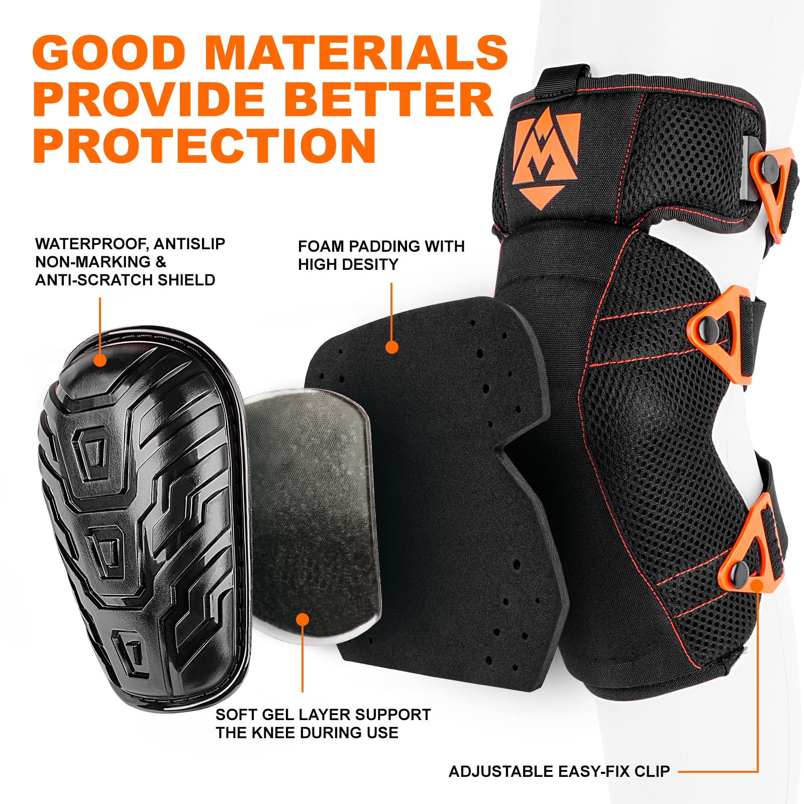 AMPAS knee pads with soft gel core provide enhanced comfort during long tasks