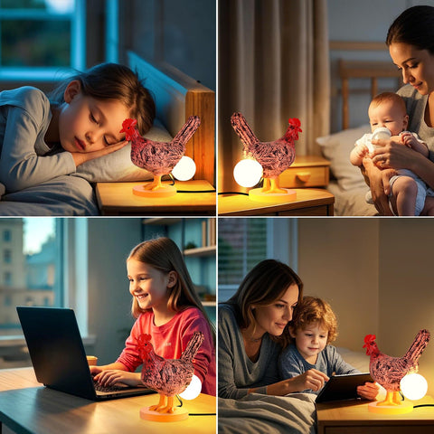 AMPlug in Chicken Egg Lamp with bright E12 bulbs for clear illumination