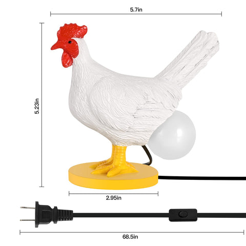 AMPlug in Chicken Egg Lamp long 68.5-foot cord for flexible placement