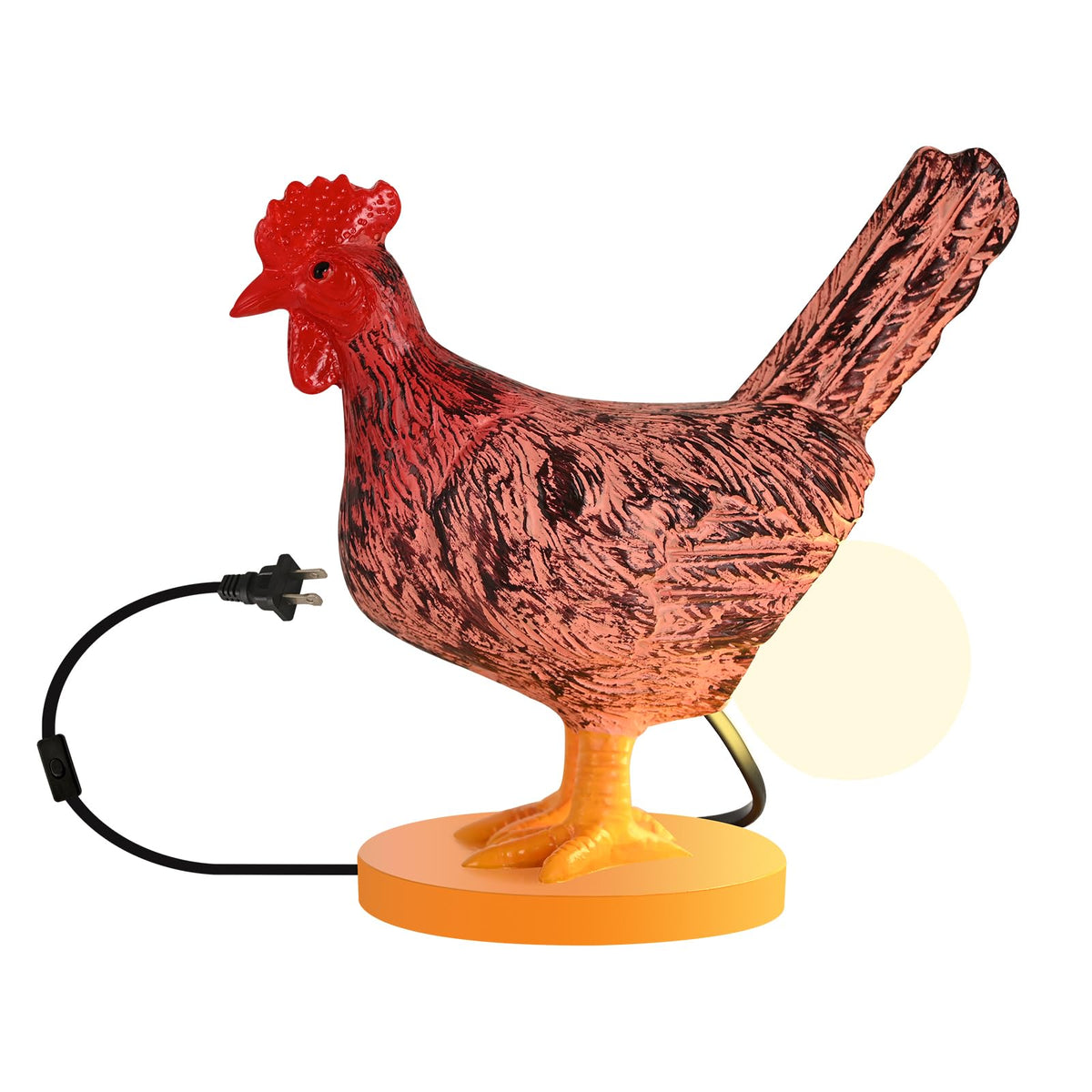 AMPlug in Chicken Egg Lamp with glowing egg bulb for warm ambient light