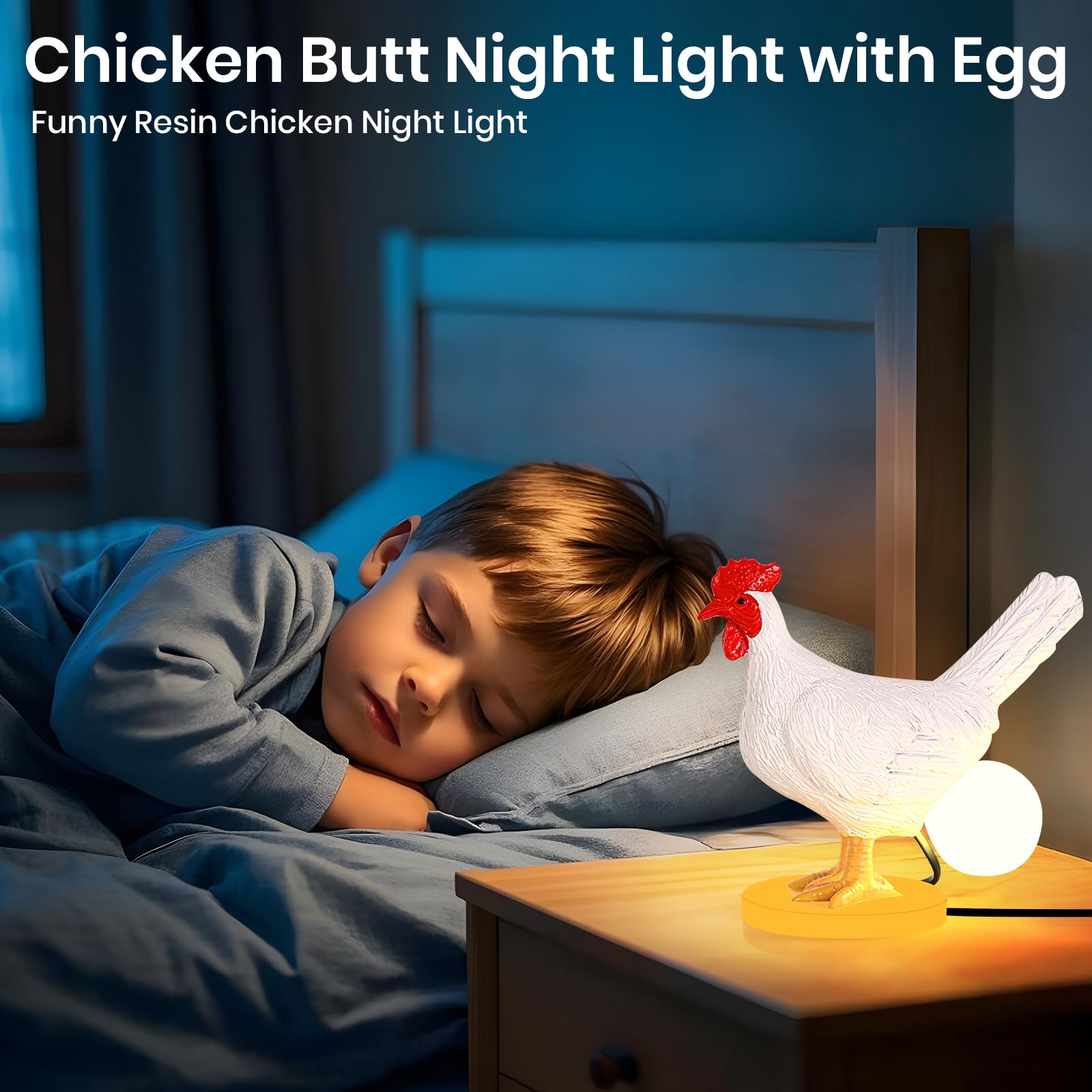 AMPlug in Chicken Lamp crafted from durable resin for longevity
