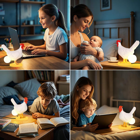 AMPlug in Chicken Lamp sits anywhere to brighten a room
