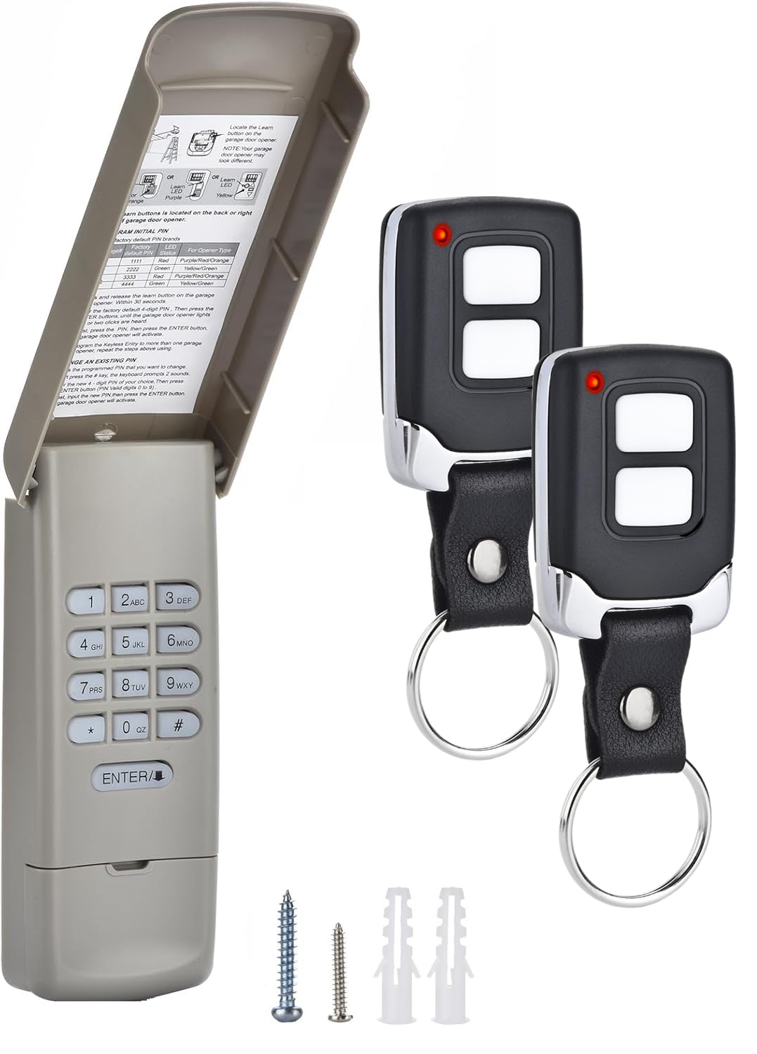 Amtake garage door keypad front view showing compact mounting