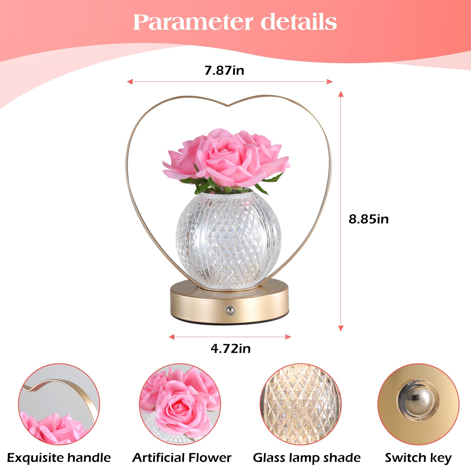 AMWGIMI Rose Flower Lamp three color modes for mood lighting