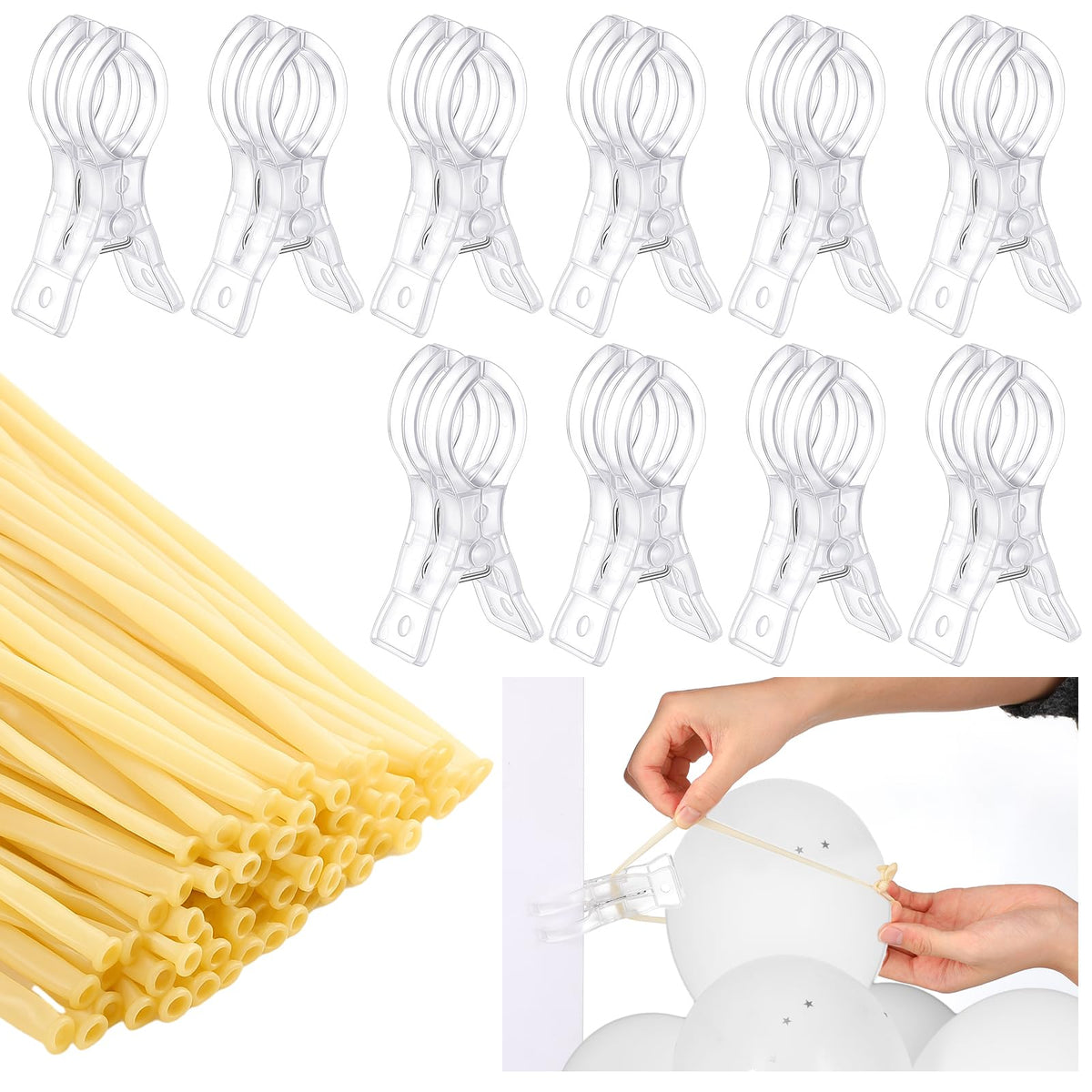 Amyhill 10-pack large clips with 3.5 inch opening for fast, secure balloon arches.