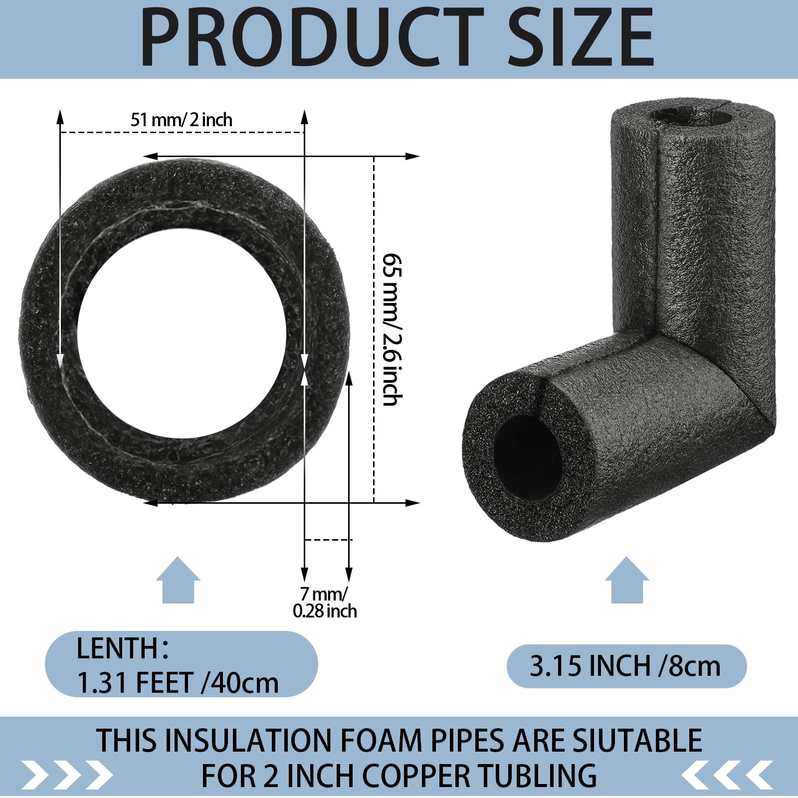 Amylove 40cm foam insulation length for scalable outdoor pipe coverage.