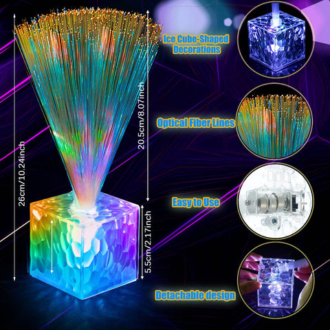 Amylove color-changing fiber optic lamps 9-inch high for dynamic tables