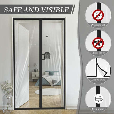 Amylove reusable dust screen with hooks loops and pins for secure fit