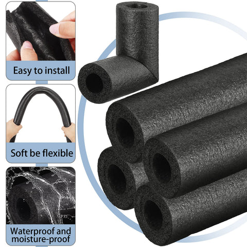 Amylove elbow insulation close-up demonstrates flexible, pre-slit installation