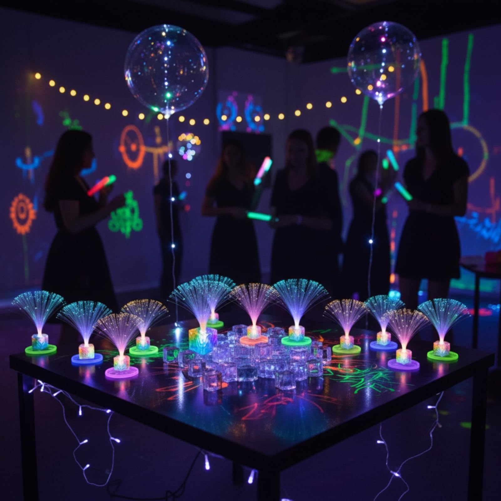 Amylove fiber optic centerpiece lamps glow with shifting colors for romantic events