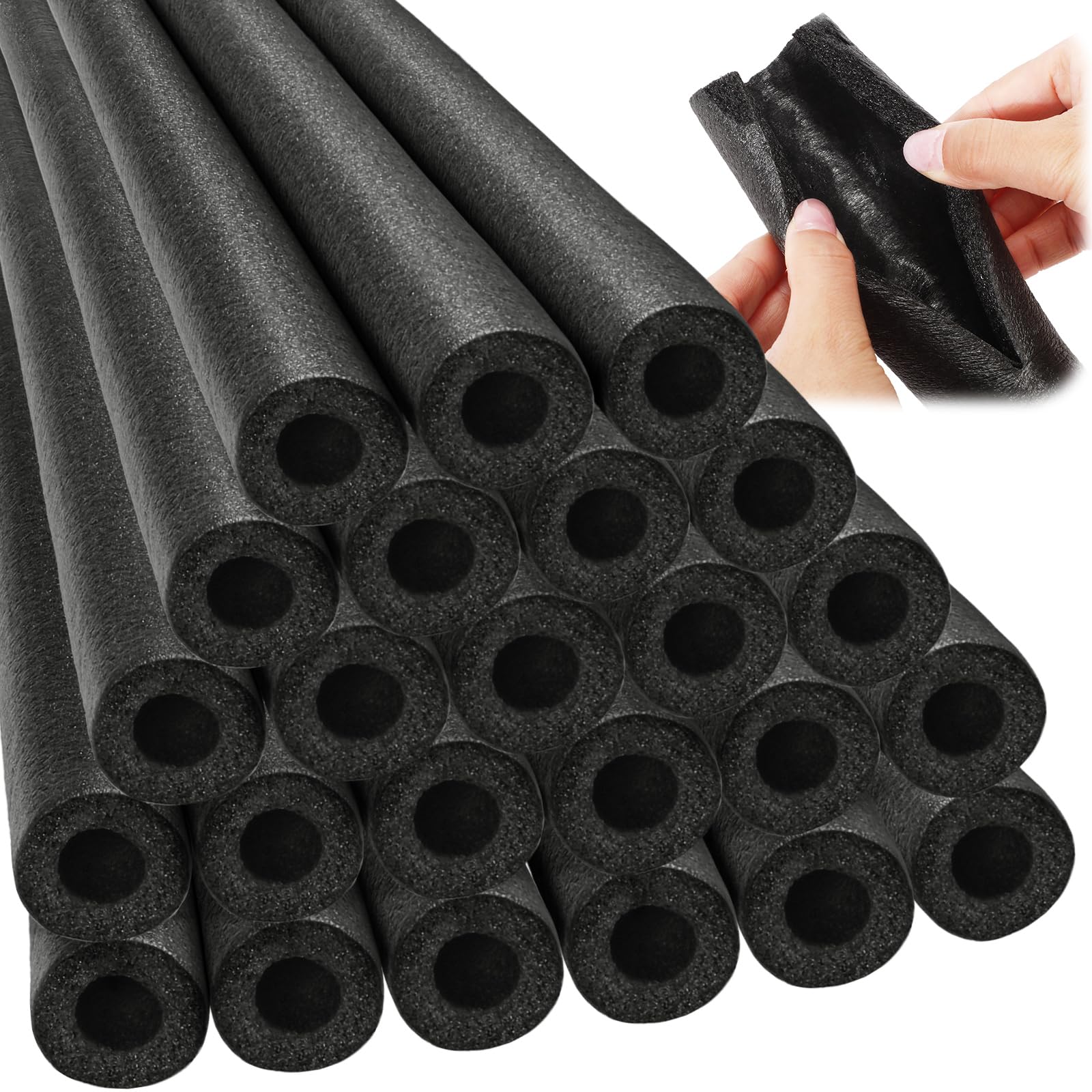 Amylove foam pipe insulation 24pcs with pre-slit design for quick clamp-on protection.