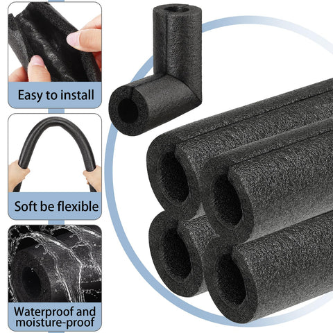Amylove foam insulation in black protects against heat loss on pipes
