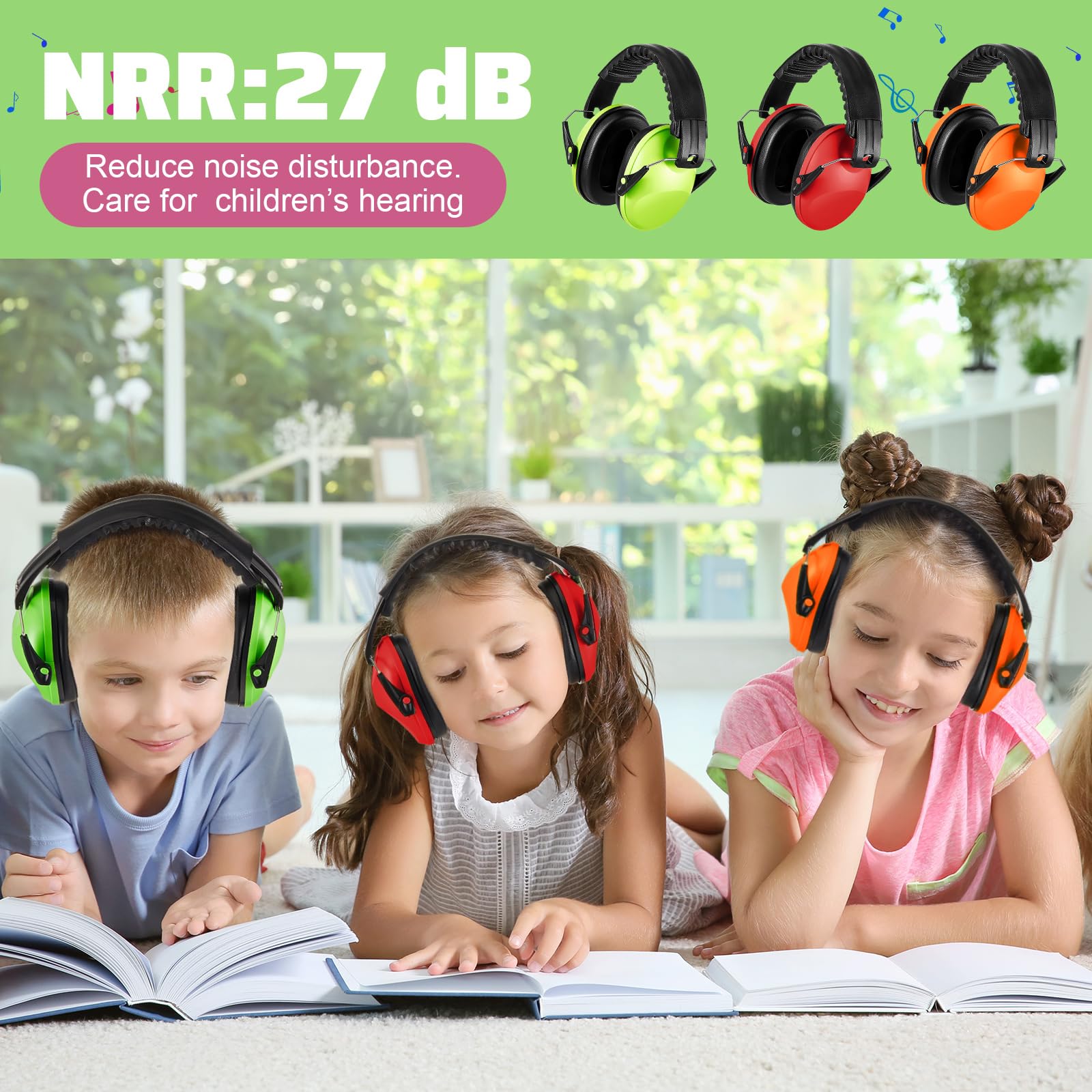 Amylove kids ear muffs color variety laid out for selection