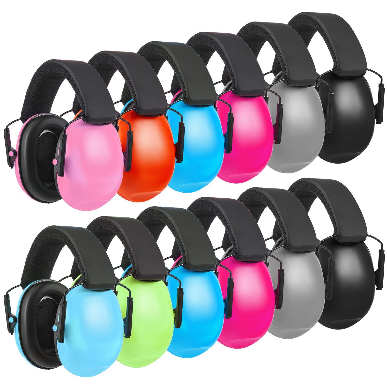 Amylove kids ear protection earmuffs in black; improves focus for school and travel.