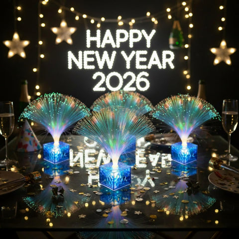 Amylove LED party lights blue fiber strands brighten lively events.