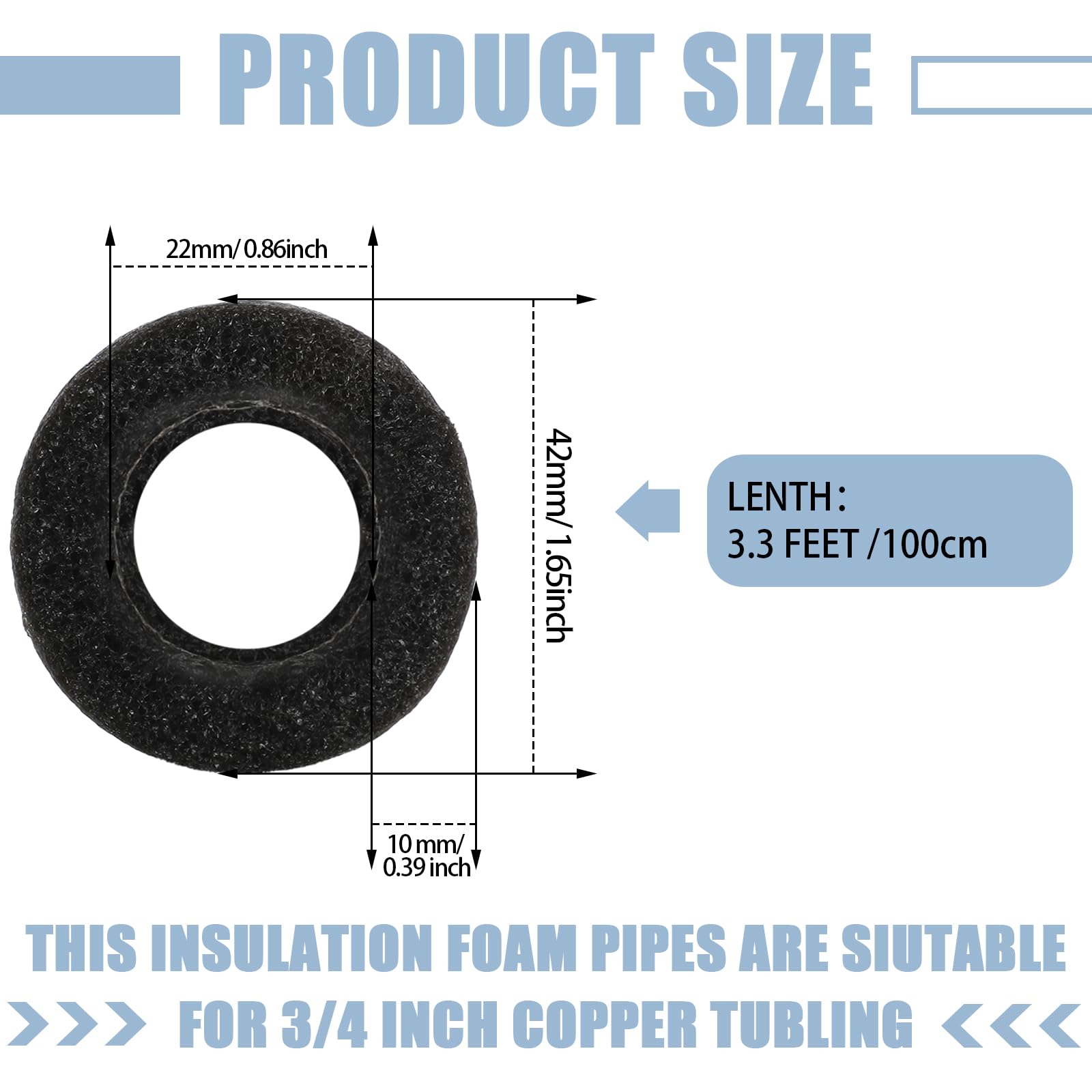 Amylove pre-slit pipe wrap shown for easy installation on outdoor water lines.