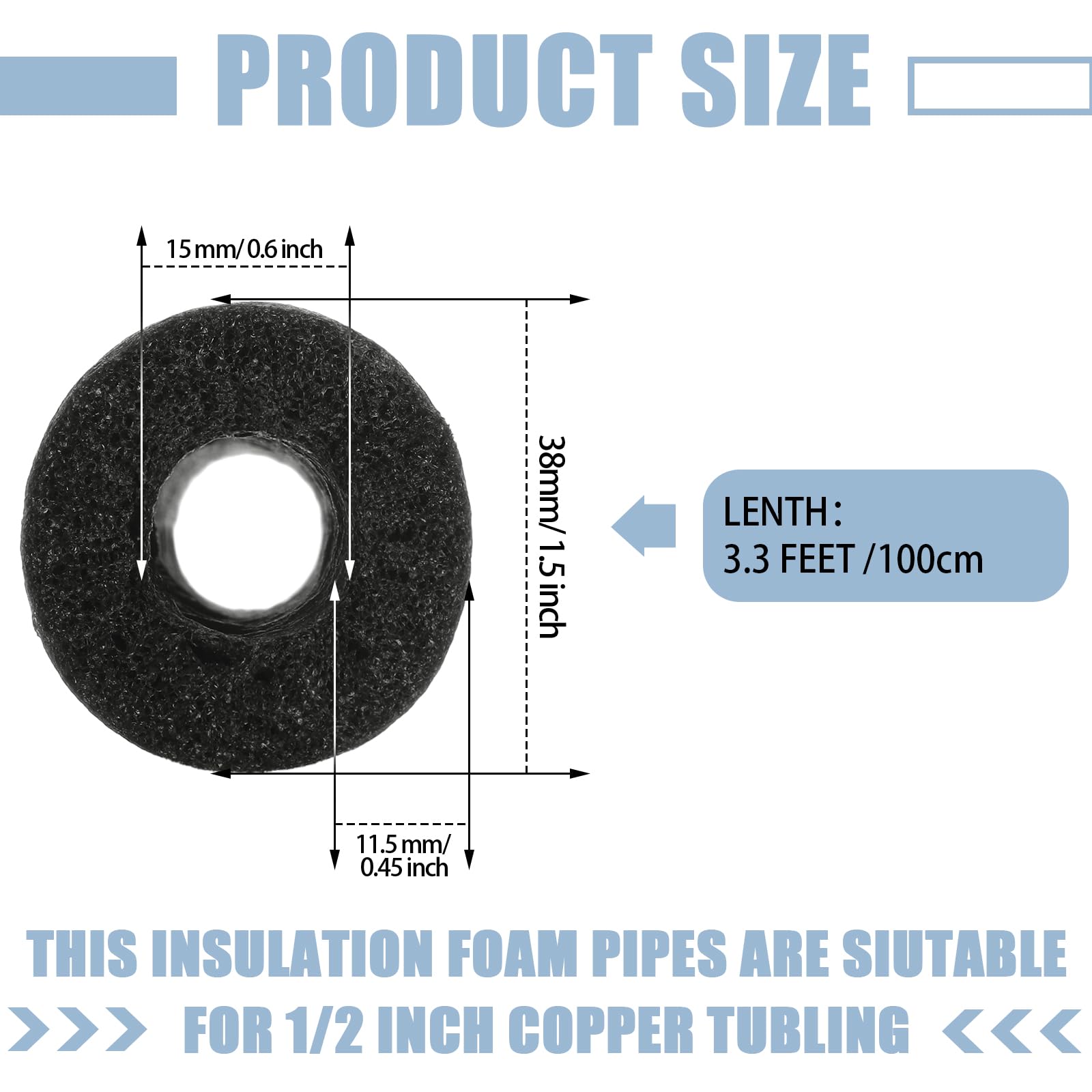 Amylove PEP foam insulation showing pre-slit pipe wrap design