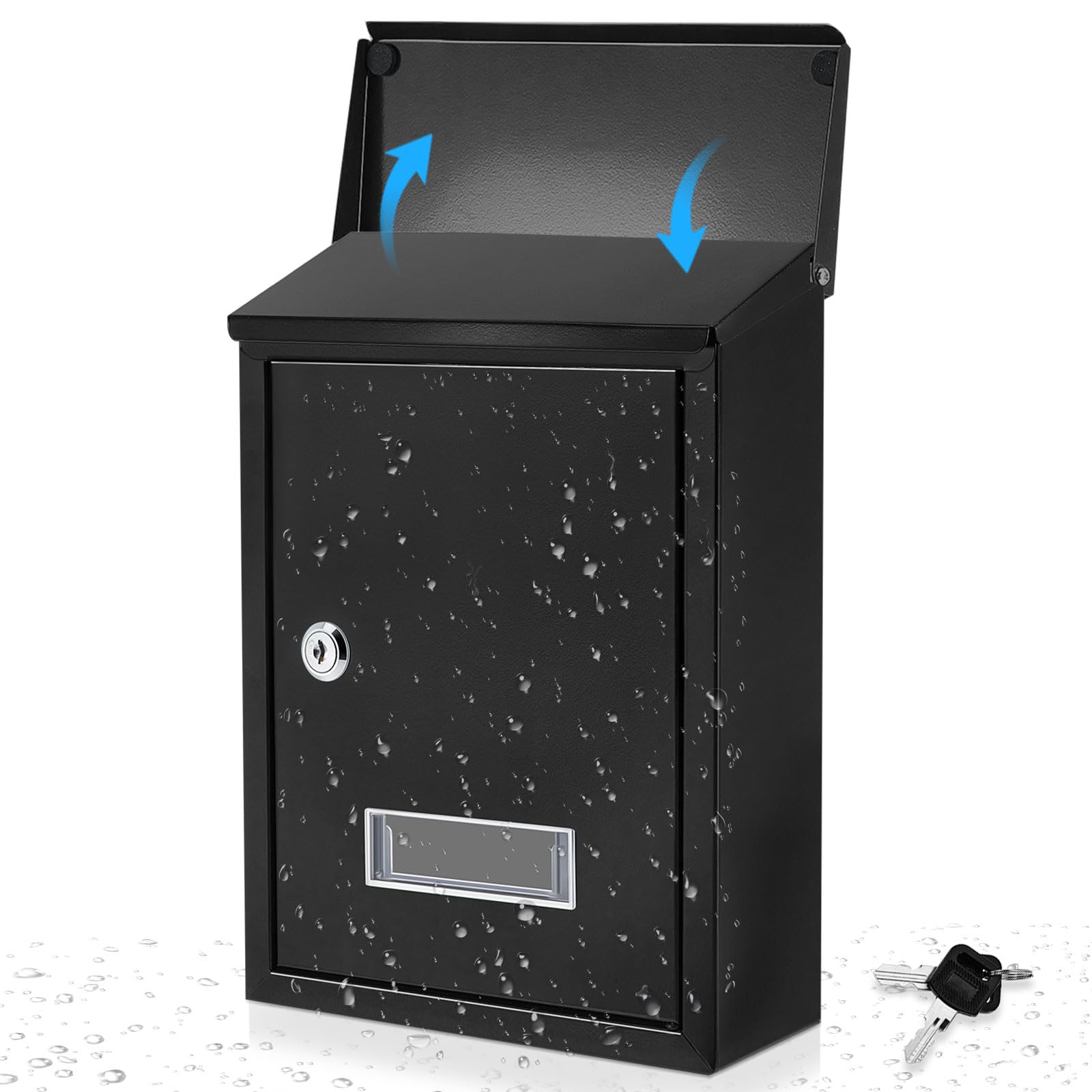 Amylove weatherproof mailbox on wall protects mail from rain