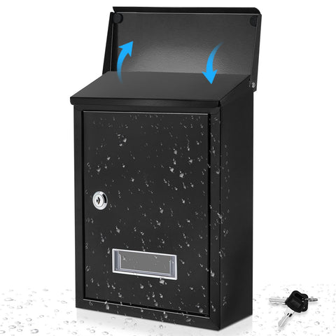Amylove weatherproof mailbox on wall protects mail from rain