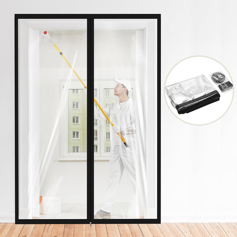 Amylove zipper dust barrier door folded roll for quick storage