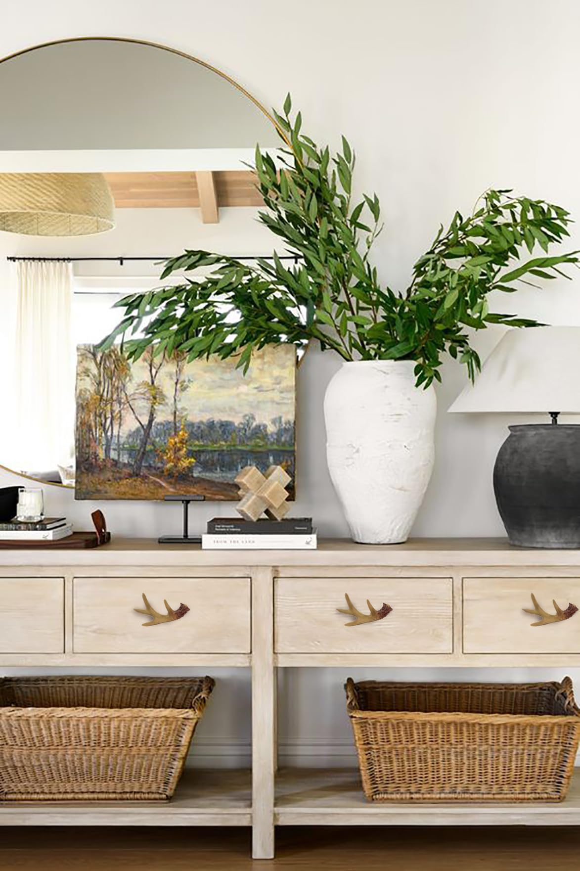 Amyoxu antlers drawer pulls with easy-install hardware for quick updates.