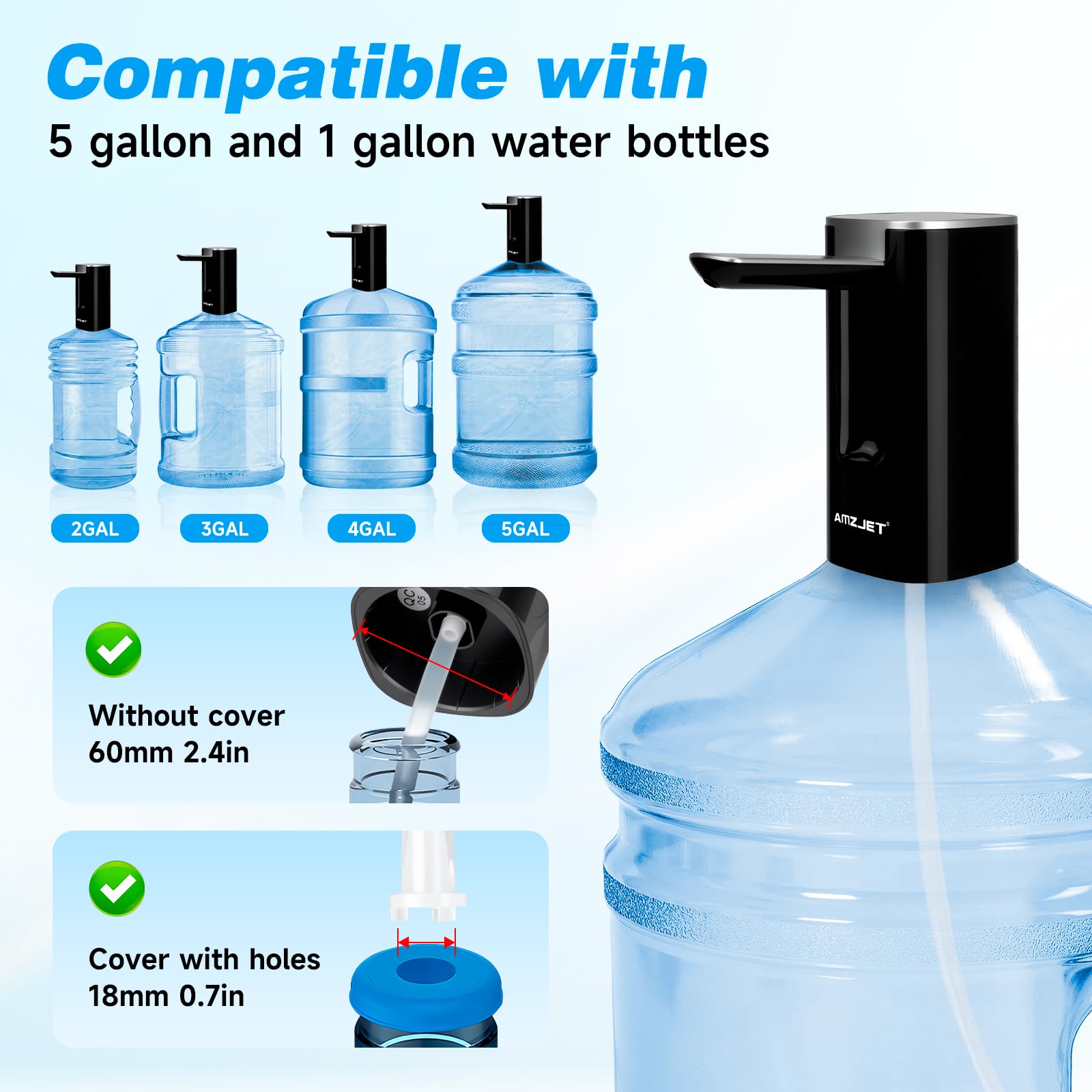 USB rechargeable battery powers cordless operation for camping.