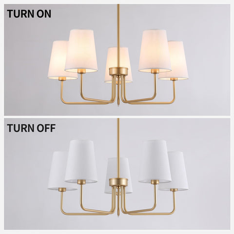 AMZASA gold finish chandelier delivers dramatic yet subtle illumination.