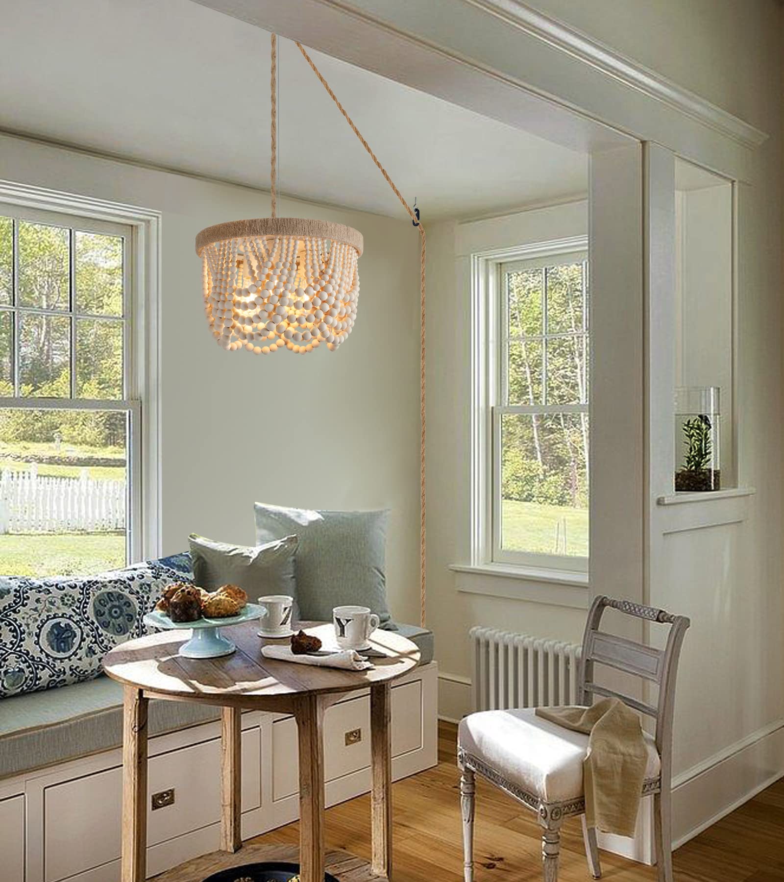 AMZASA three-light pendant showcases farmhouse style in living spaces.