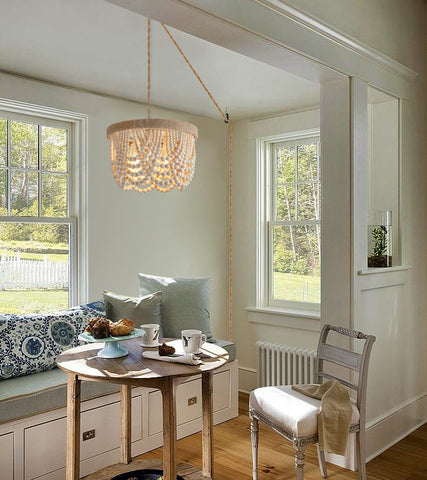 AMZASA three-light pendant showcases farmhouse style in living spaces.
