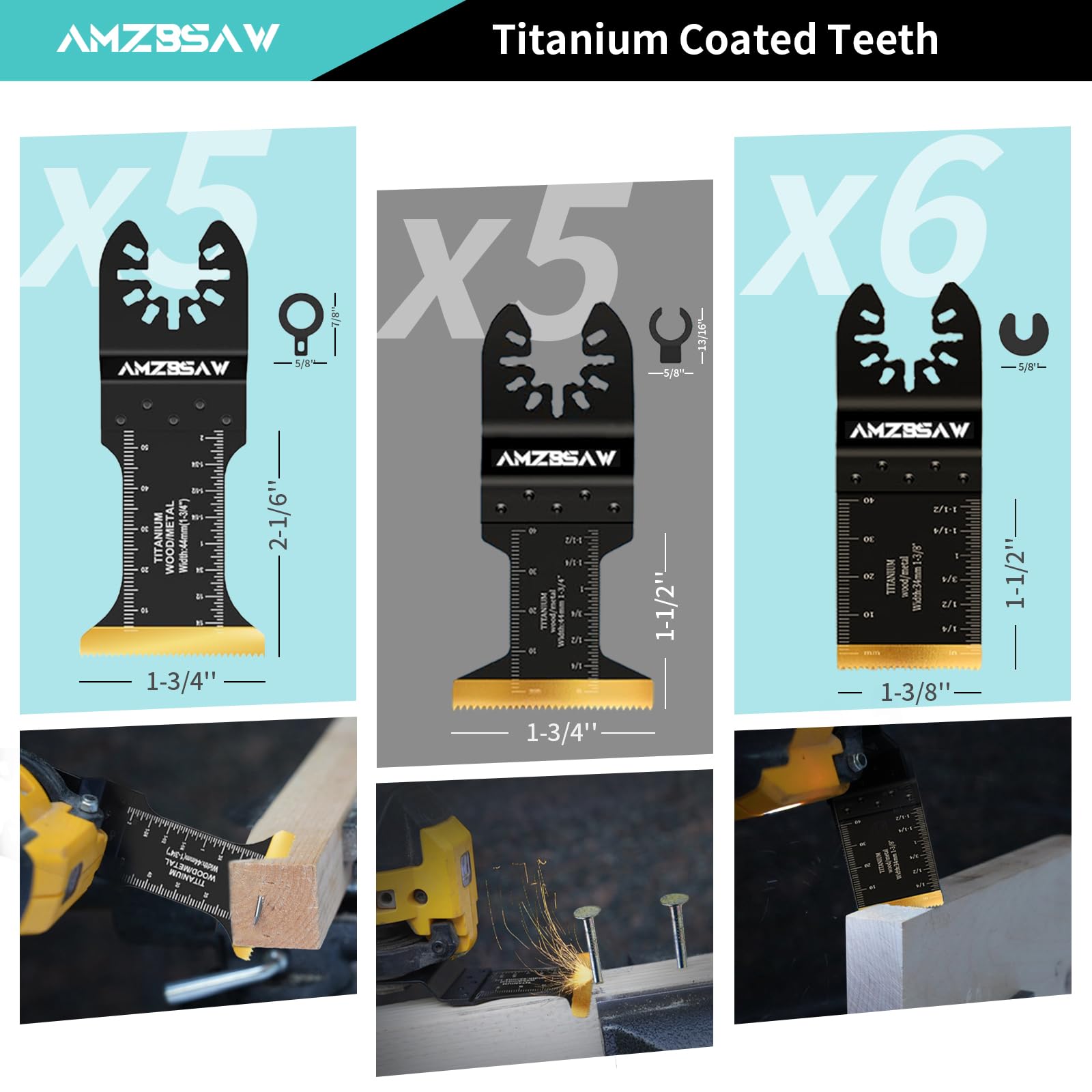 AMZBSAW 1-3/8 inch titanium blade for fast metal cutting