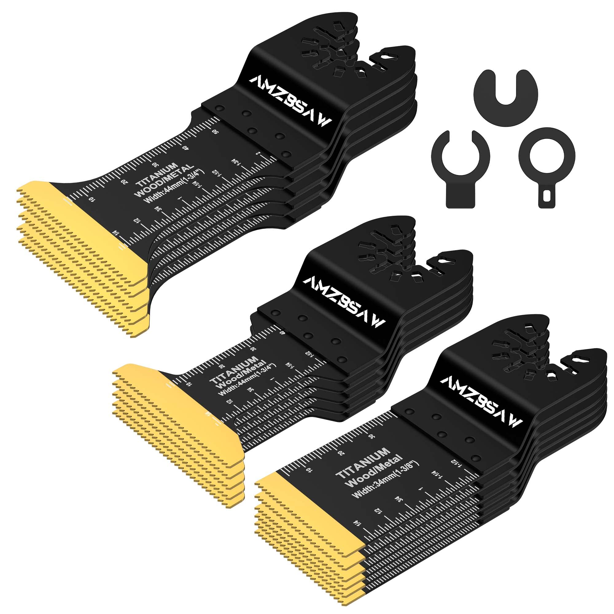 AMZBSAW titanium oscillating blades set for versatile metal, wood, and plastic tasks