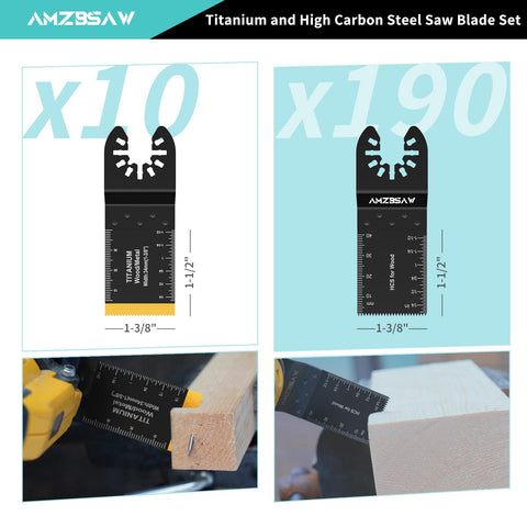 AMZBSAW titanium blades with coated teeth for metal cutting and durability.